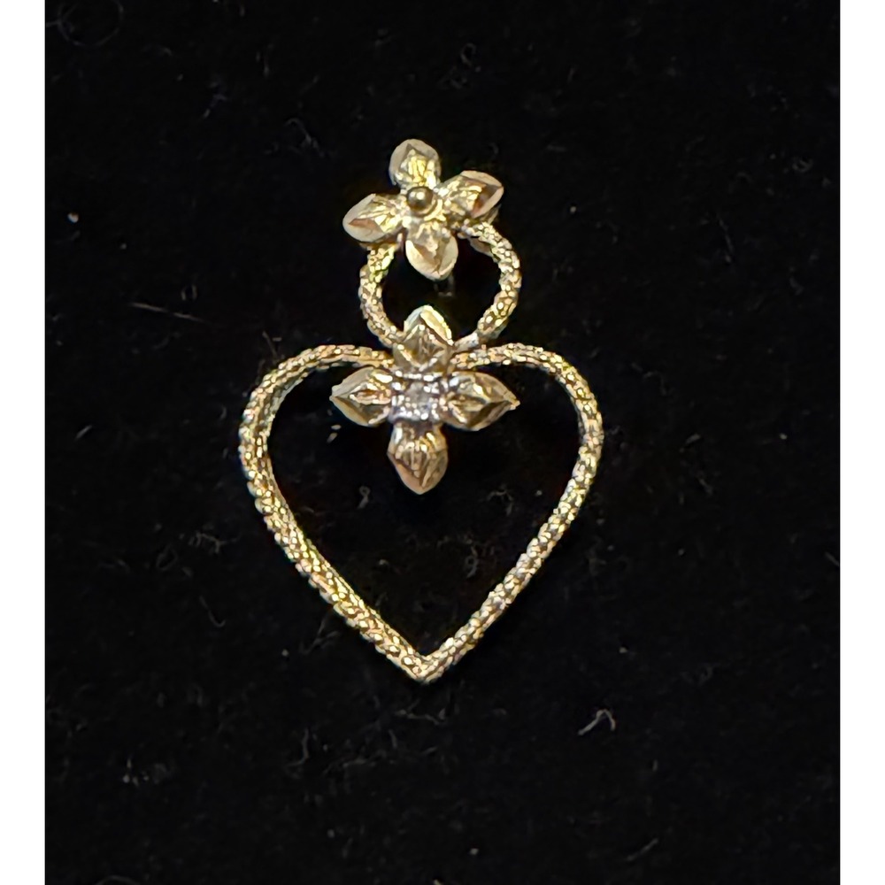 14k Gold & Diamond Heart Pendant
